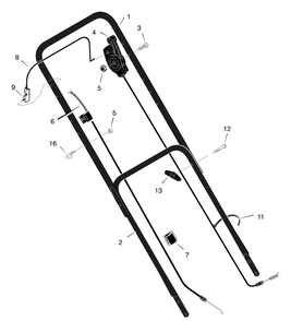 Handle Assembly Diagram and Parts List for 206230X99B 2001 Briggs and Stratton Lawn Mower